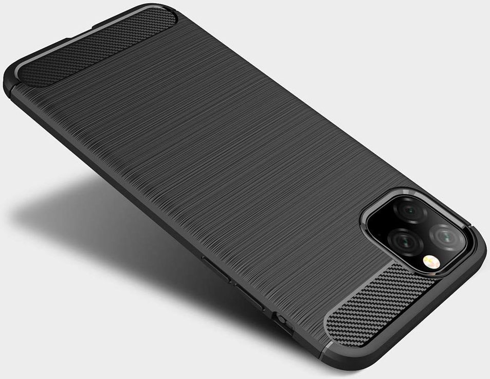 Apple iPhone 11 Pro Max Geborsteld TPU Hoesje Zwart afbeelding 5