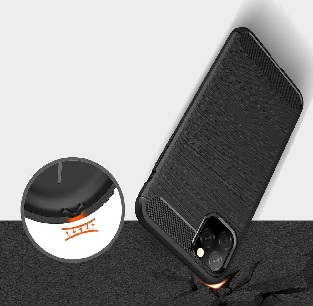 Apple iPhone 11 Pro Max Geborsteld TPU Hoesje Zwart afbeelding 8
