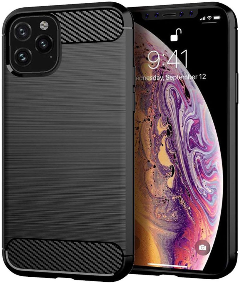 Apple iPhone 11 Pro Max Geborsteld TPU Hoesje Zwart afbeelding 13