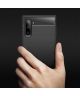 Samsung Galaxy Note 10 Geborsteld TPU Hoesje Zwart