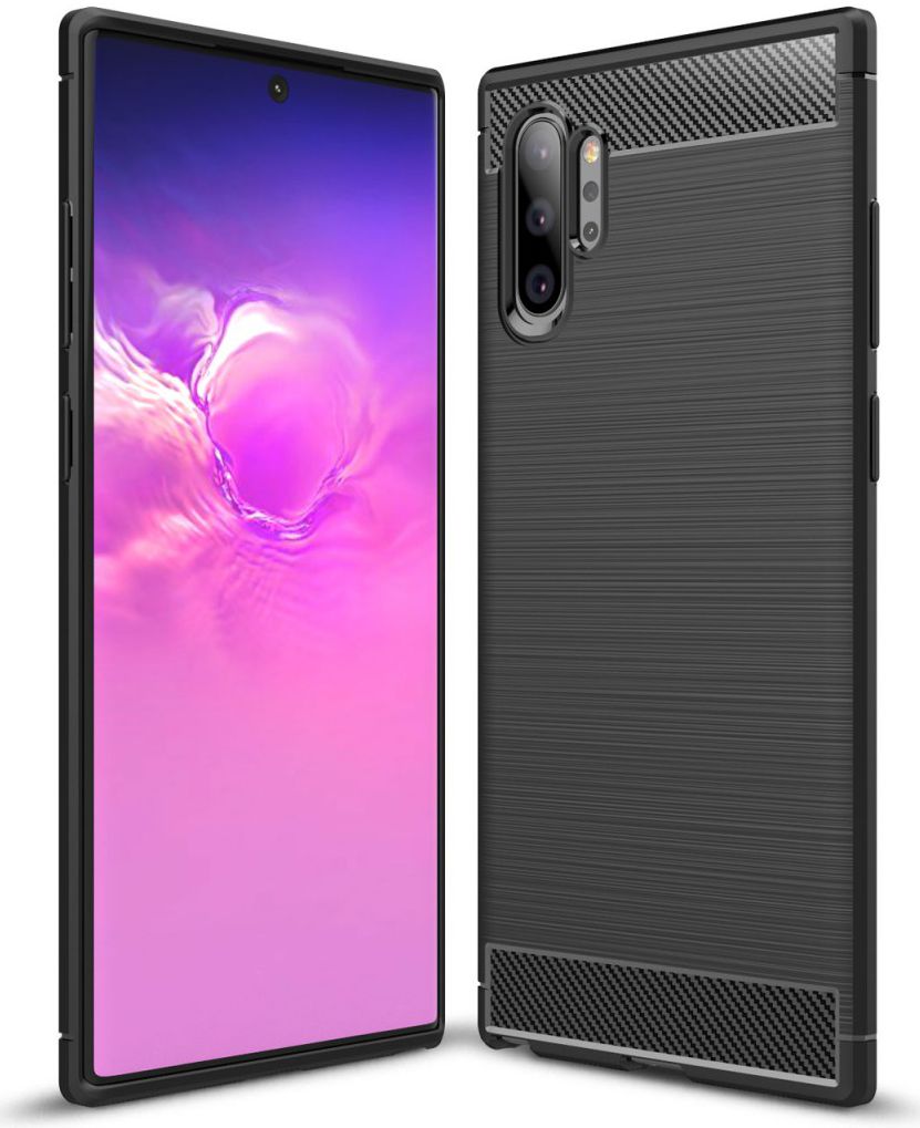 Samsung Galaxy Note 10 Plus Geborsteld TPU Hoesje Zwart afbeelding 1