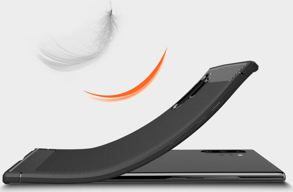 Samsung Galaxy Note 10 Plus Geborsteld TPU Hoesje Zwart afbeelding 7