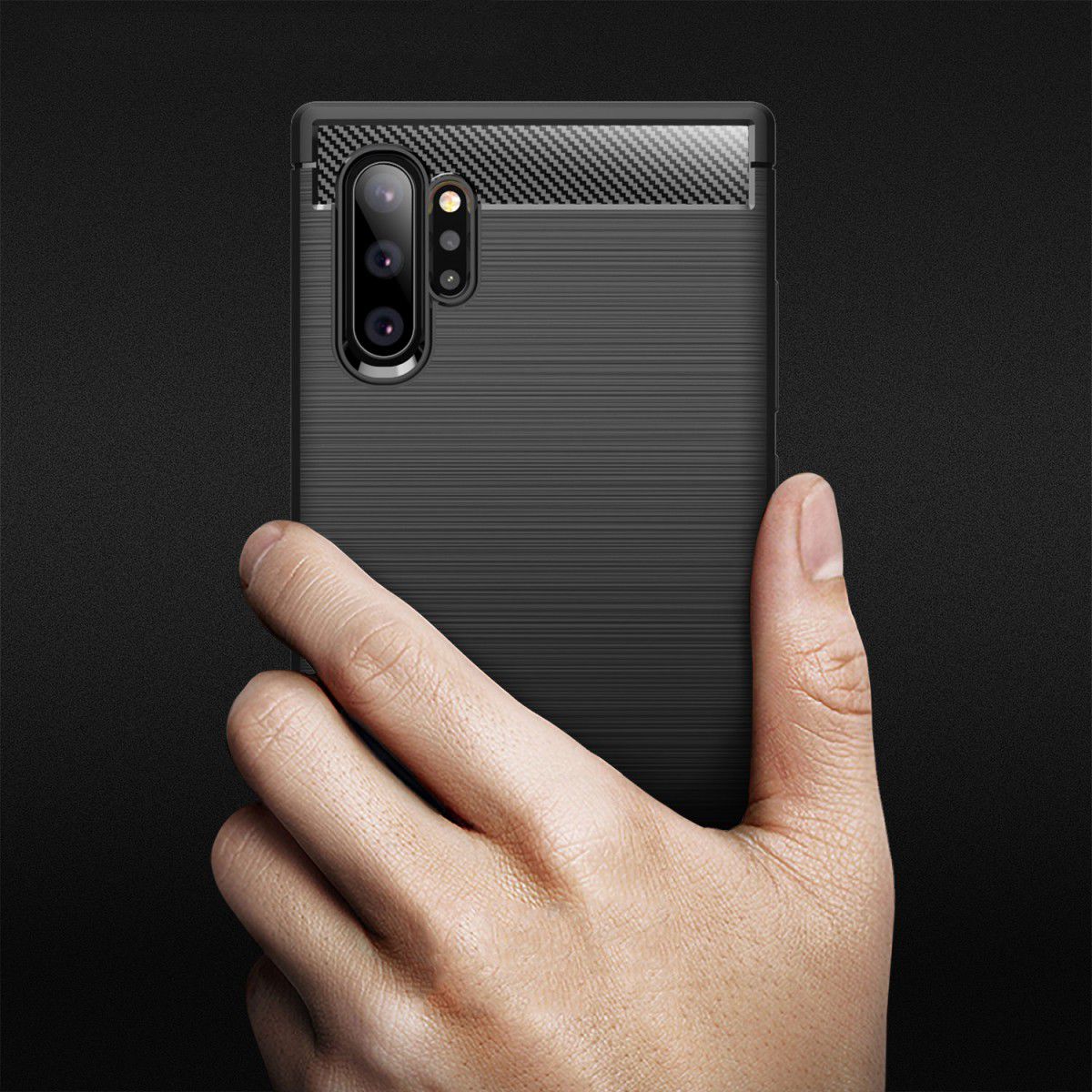 Samsung Galaxy Note 10 Plus Geborsteld TPU Hoesje Zwart afbeelding 10