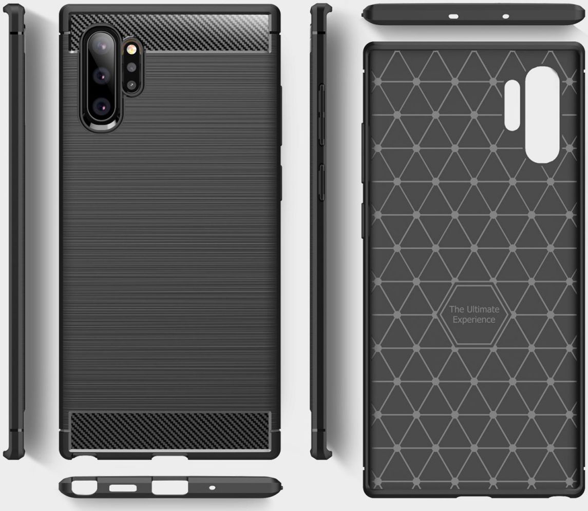 Samsung Galaxy Note 10 Plus Geborsteld TPU Hoesje Zwart afbeelding 11