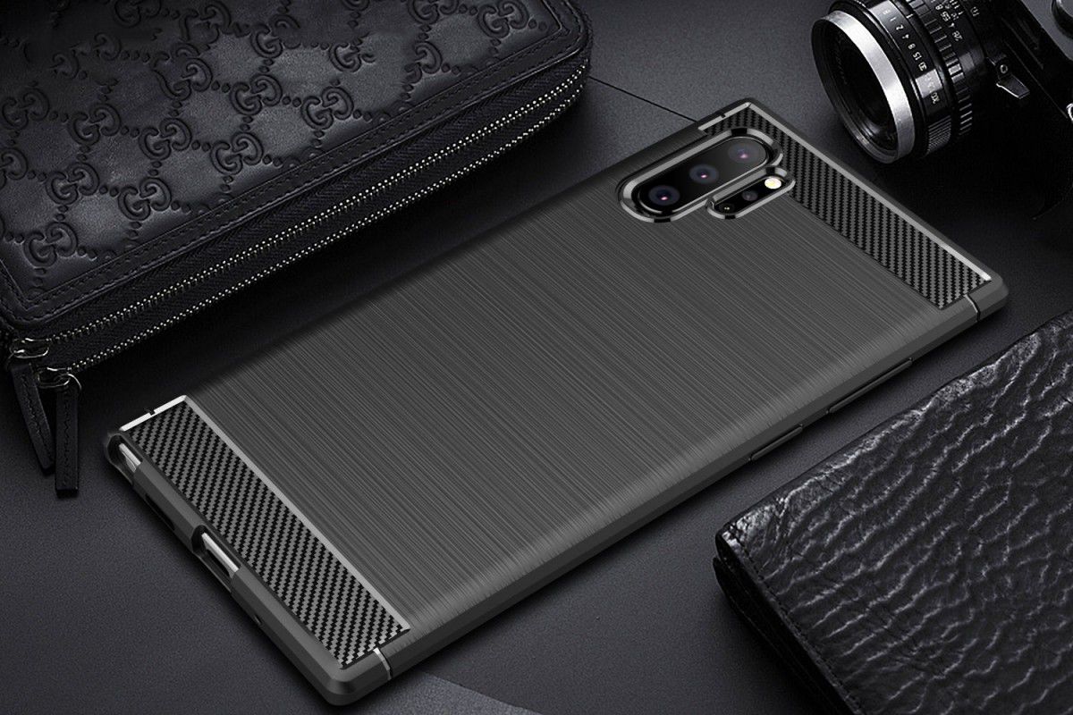 Samsung Galaxy Note 10 Plus Geborsteld TPU Hoesje Zwart afbeelding 12