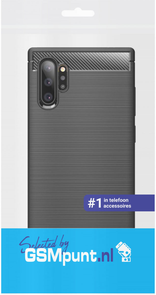 Samsung Galaxy Note 10 Plus Geborsteld TPU Hoesje Zwart afbeelding 4