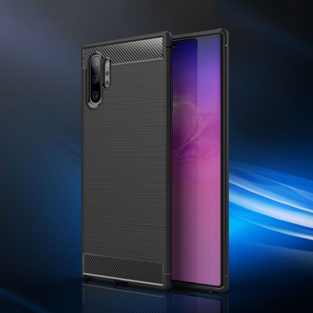 Samsung Galaxy Note 10 Plus Geborsteld TPU Hoesje Zwart afbeelding 9