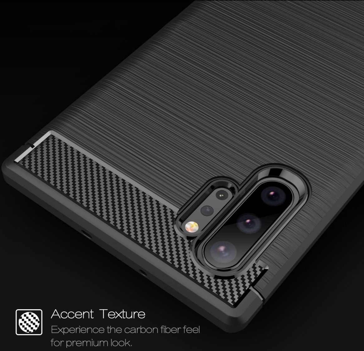 Samsung Galaxy Note 10 Plus Geborsteld TPU Hoesje Zwart afbeelding 8