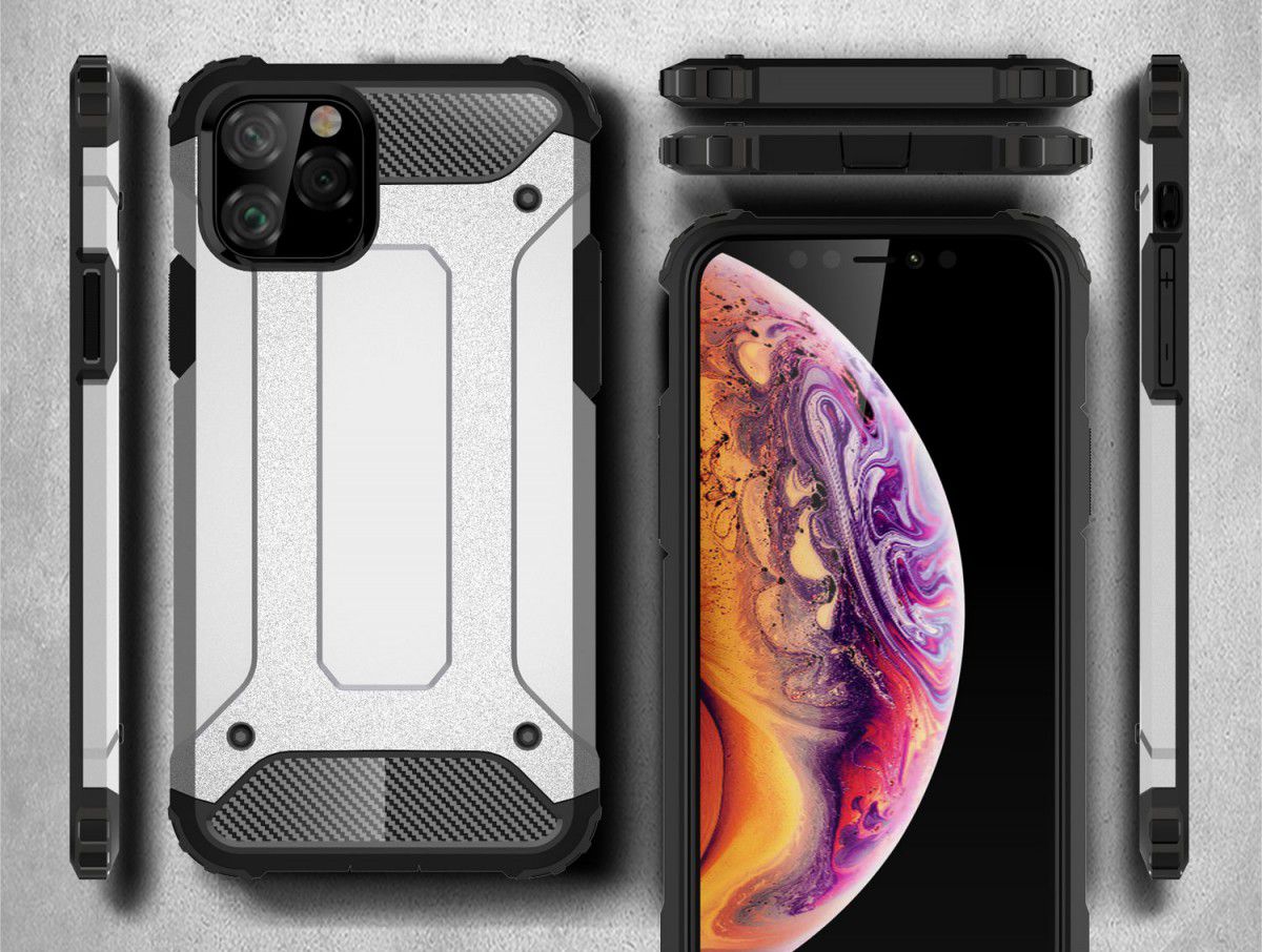 Apple IPhone 11 Pro Hoesje Shock Proof Hybride Back Cover Zwart afbeelding 7