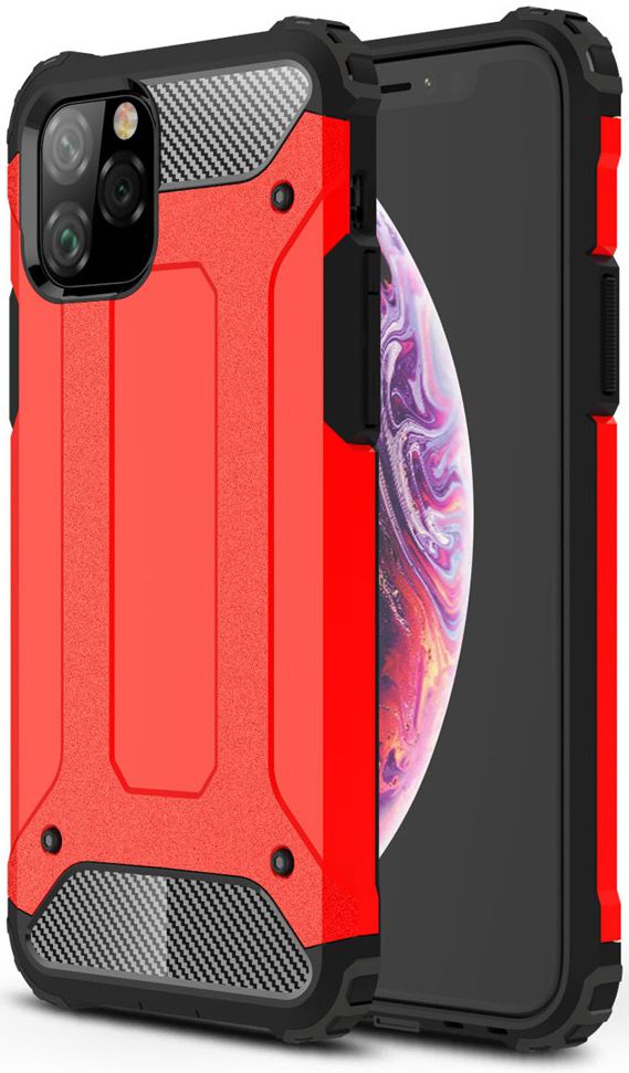 Apple IPhone 11 Pro Hoesje Shock Proof Hybride Back Cover Rood afbeelding 1