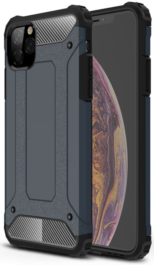 Apple IPhone 11 Pro Max Hoesje Shock Proof Hybride Back Cover  Blauw afbeelding 1