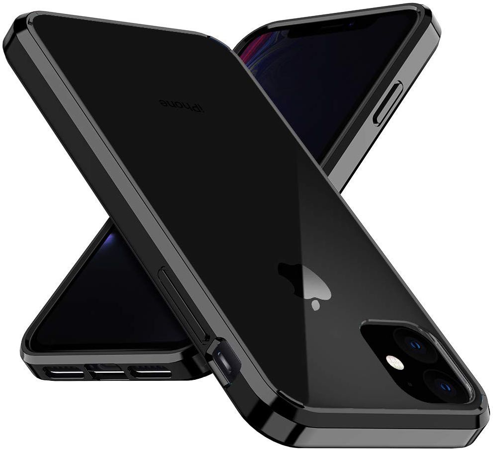 Apple iPhone 11 Pro Hoesje Armor Back Cover Transparant / Zwart afbeelding 1