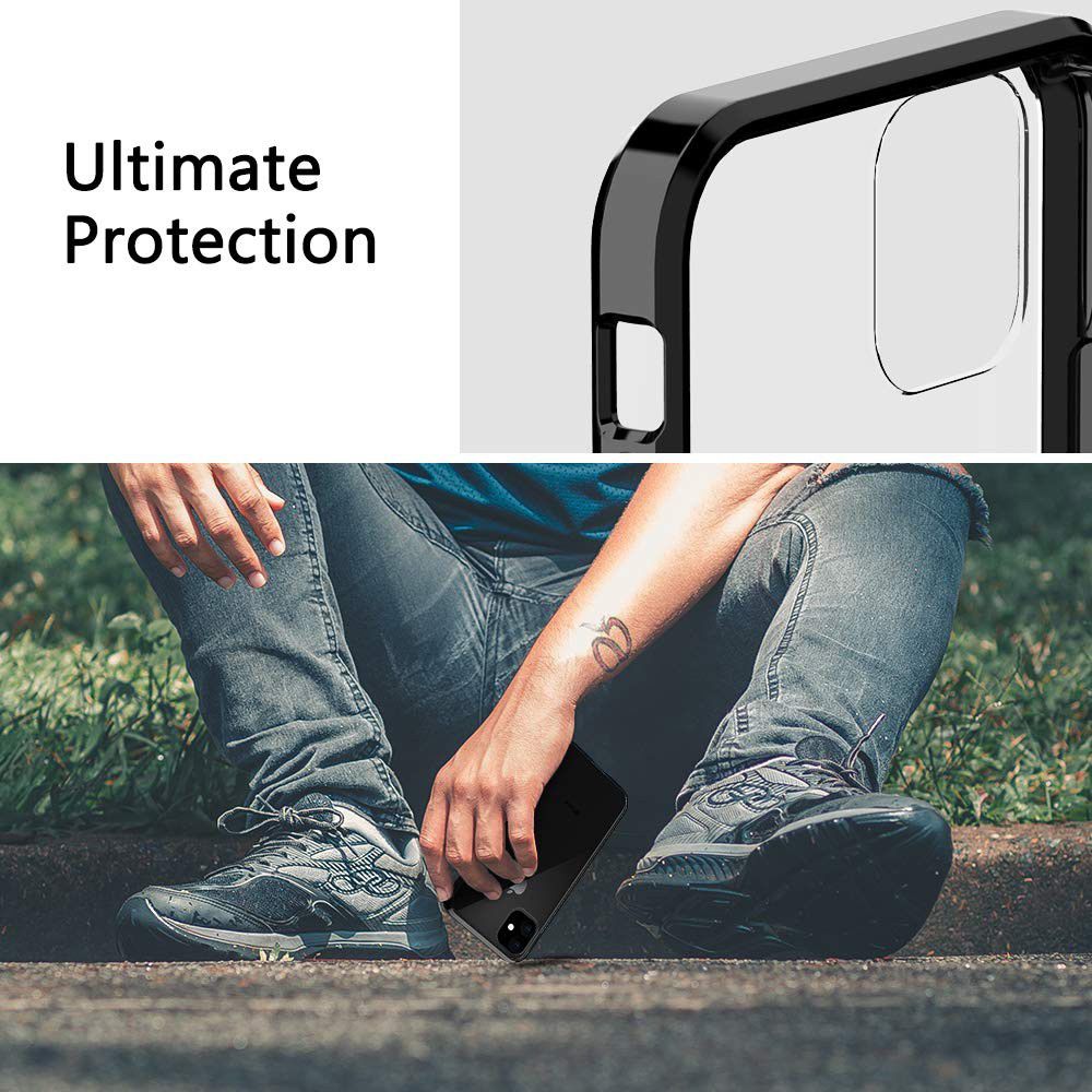 Apple iPhone 11 Pro Hoesje Armor Back Cover Transparant / Zwart afbeelding 7