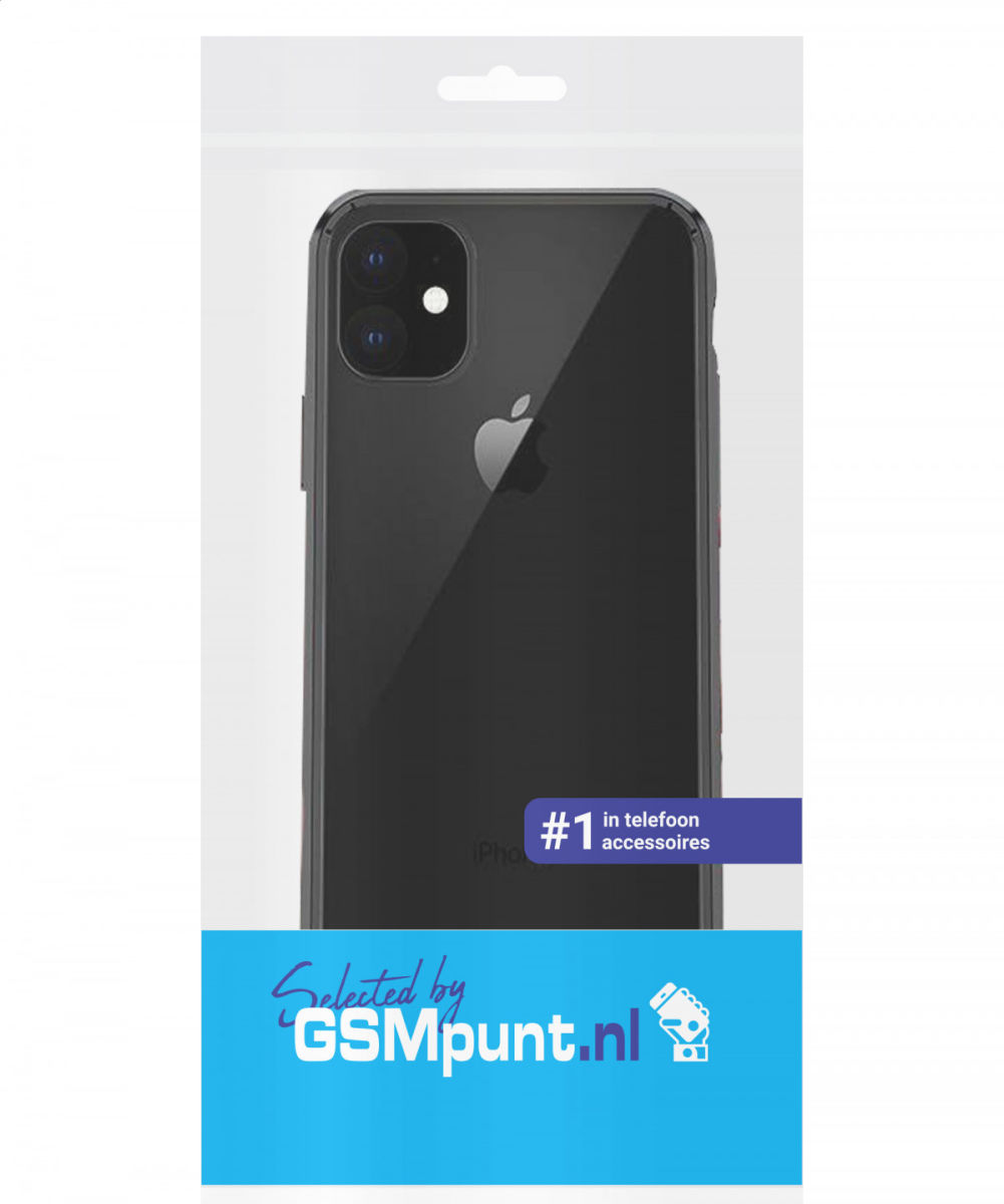 Apple iPhone 11 Pro Hoesje Armor Back Cover Transparant / Zwart afbeelding 2