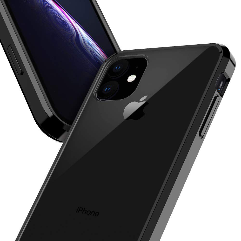 Apple iPhone 11 Hoesje Armor Back Cover Transparant/Zwart afbeelding 3