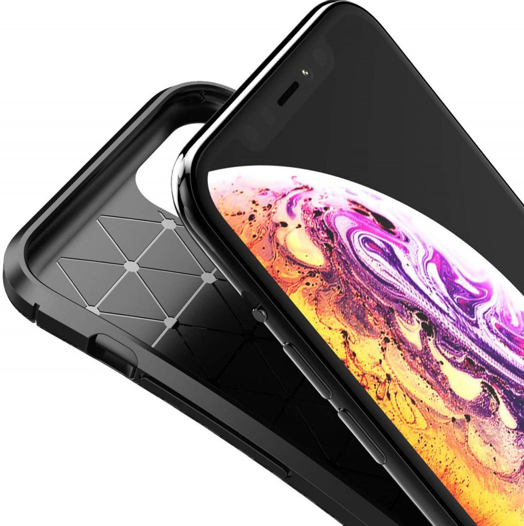 Apple iPhone 11 Pro Siliconen Carbon Hoesje Zwart afbeelding 7