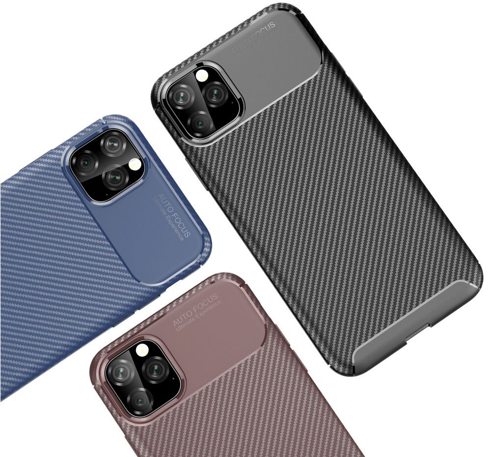 Apple iPhone 11 Pro Max Siliconen Carbon Hoesje Zwart afbeelding 14