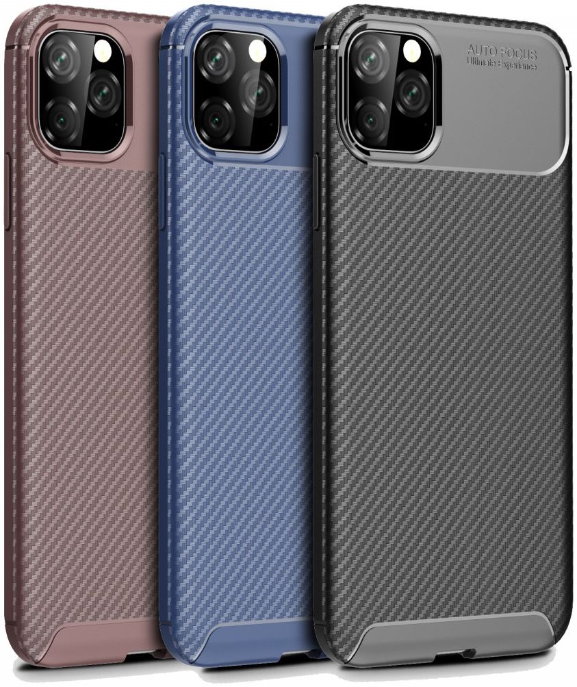 Apple iPhone 11 Pro Max Siliconen Carbon Hoesje Zwart afbeelding 15