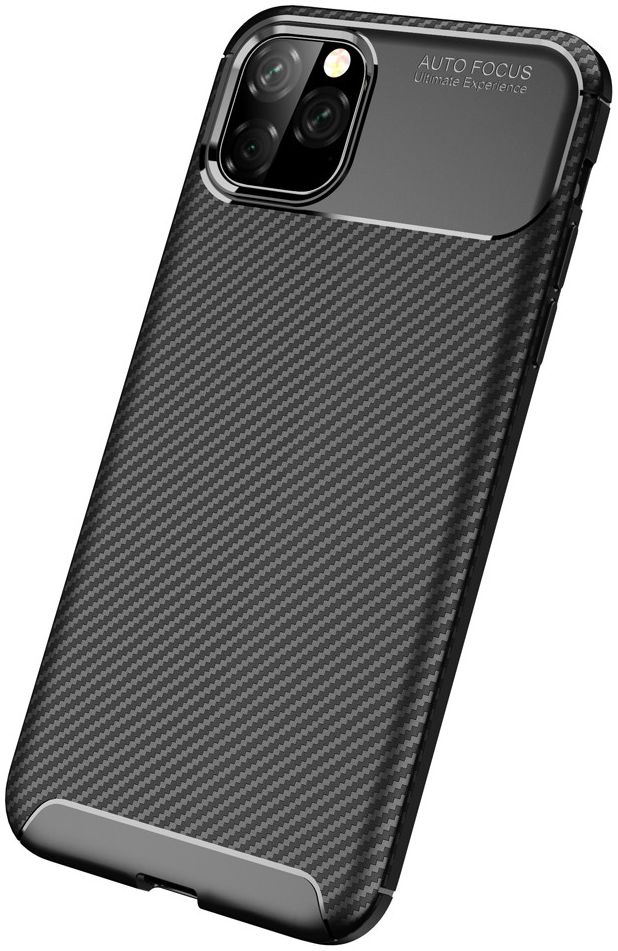 Apple iPhone 11 Pro Max Siliconen Carbon Hoesje Zwart afbeelding 7