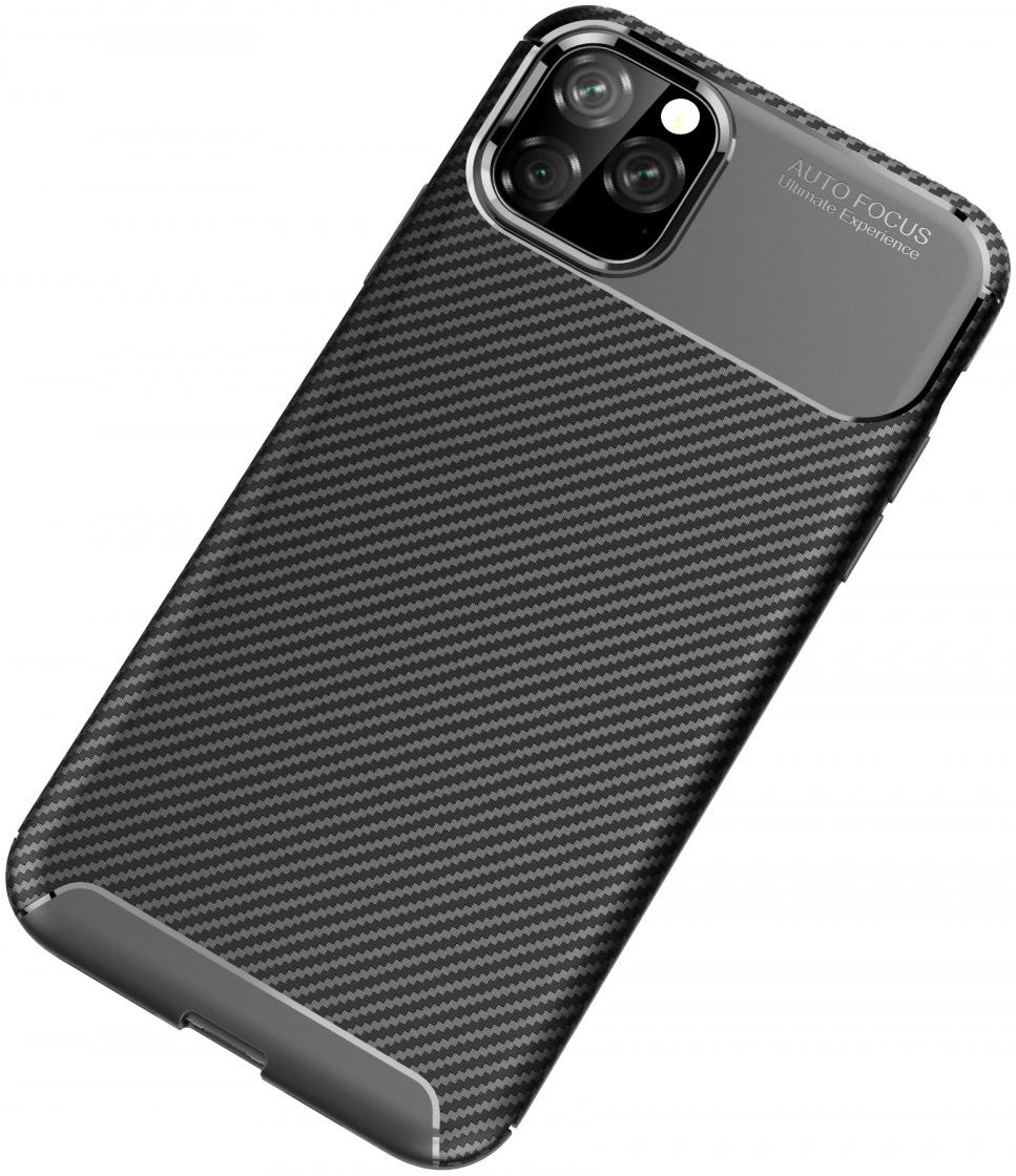 Apple iPhone 11 Pro Max Siliconen Carbon Hoesje Zwart afbeelding 11