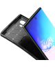 Samsung Galaxy Note 10 Siliconen Carbon Hoesje Zwart