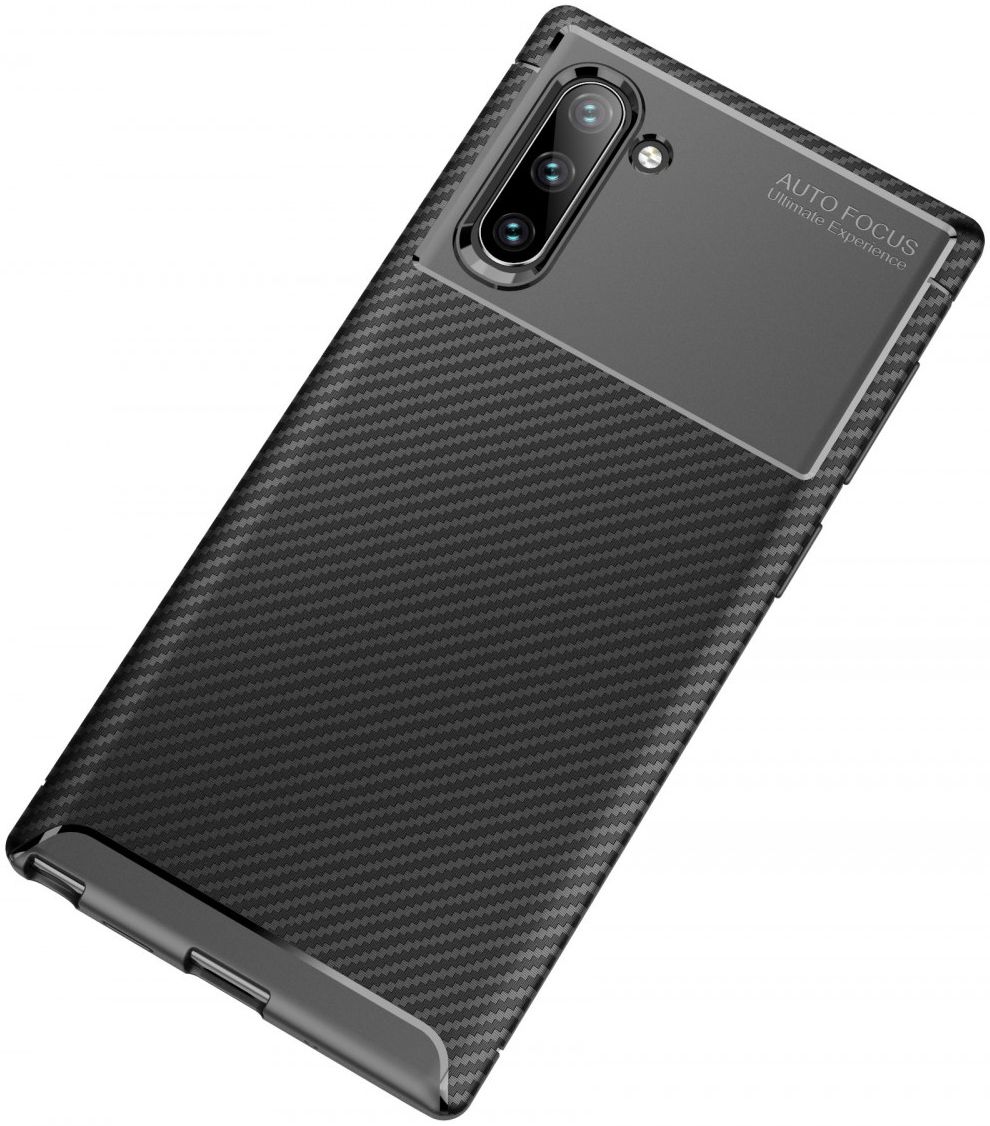 Samsung Galaxy Note 10 Siliconen Carbon Hoesje Zwart afbeelding 11