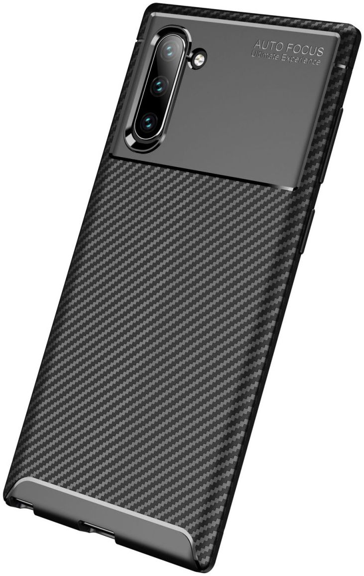 Samsung Galaxy Note 10 Siliconen Carbon Hoesje Zwart afbeelding 4