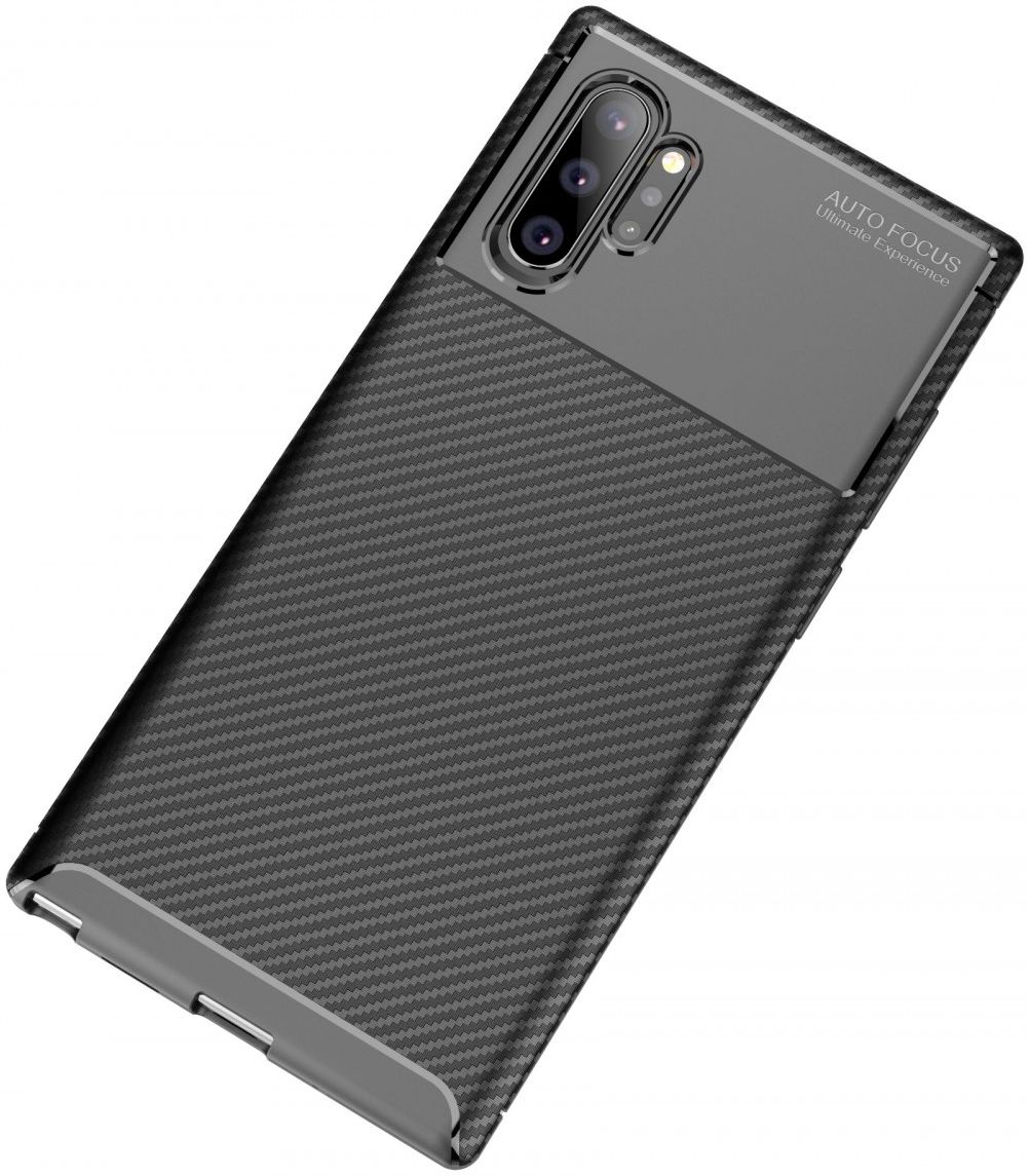 Samsung Galaxy Note 10 Plus Siliconen Carbon Hoesje Zwart afbeelding 12
