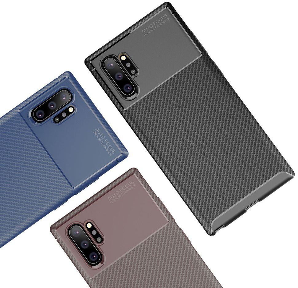 Samsung Galaxy Note 10 Plus Siliconen Carbon Hoesje Zwart afbeelding 14