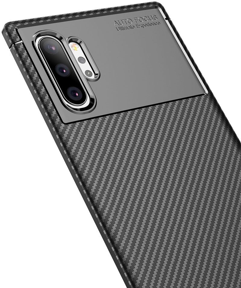 Samsung Galaxy Note 10 Plus Siliconen Carbon Hoesje Zwart afbeelding 7