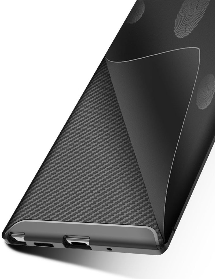 Samsung Galaxy Note 10 Plus Siliconen Carbon Hoesje Zwart afbeelding 8