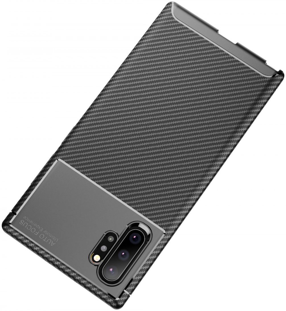 Samsung Galaxy Note 10 Plus Siliconen Carbon Hoesje Zwart afbeelding 10
