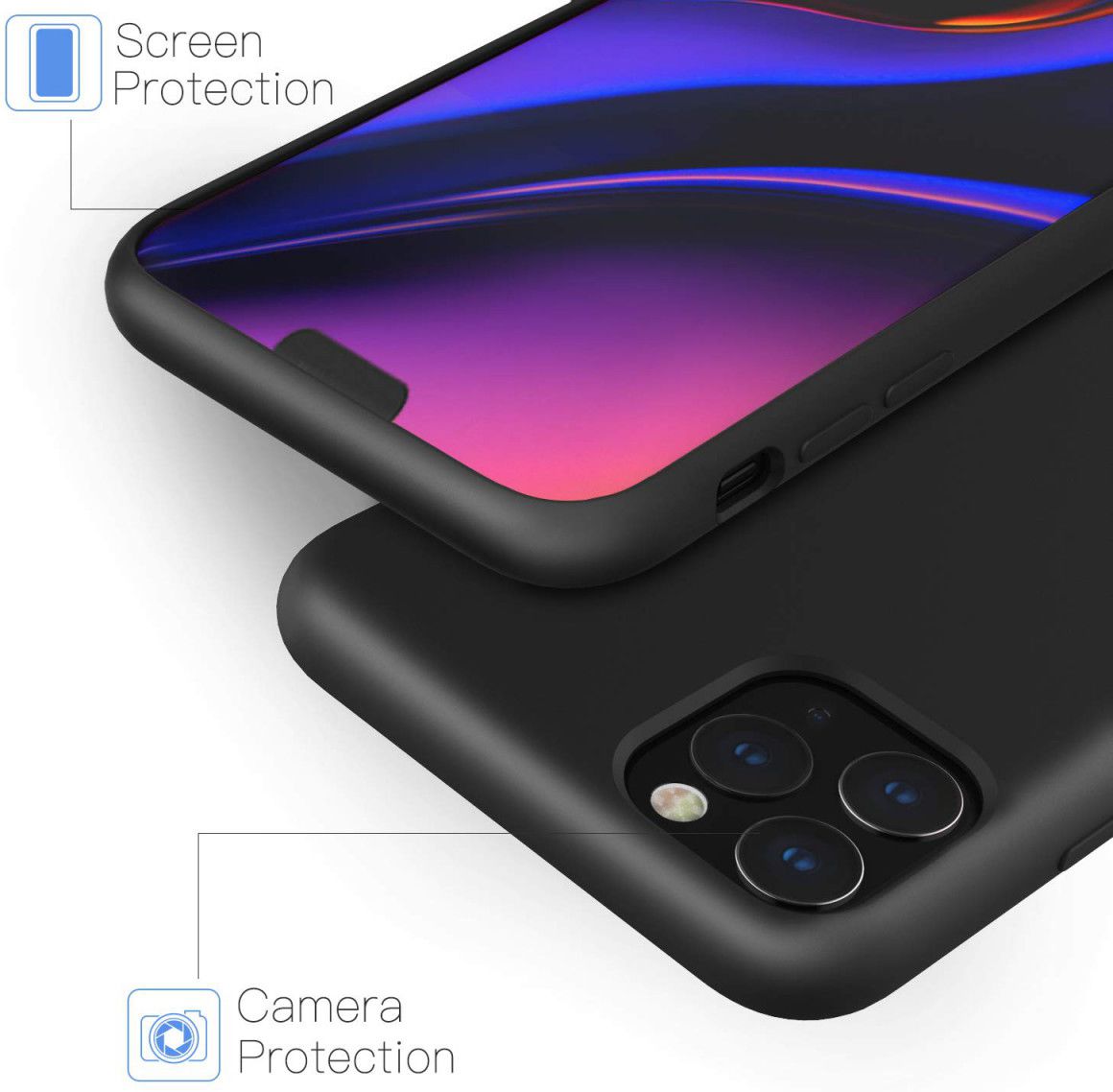 Apple iPhone 11 Pro Hoesje Siliconen Zwart afbeelding 2