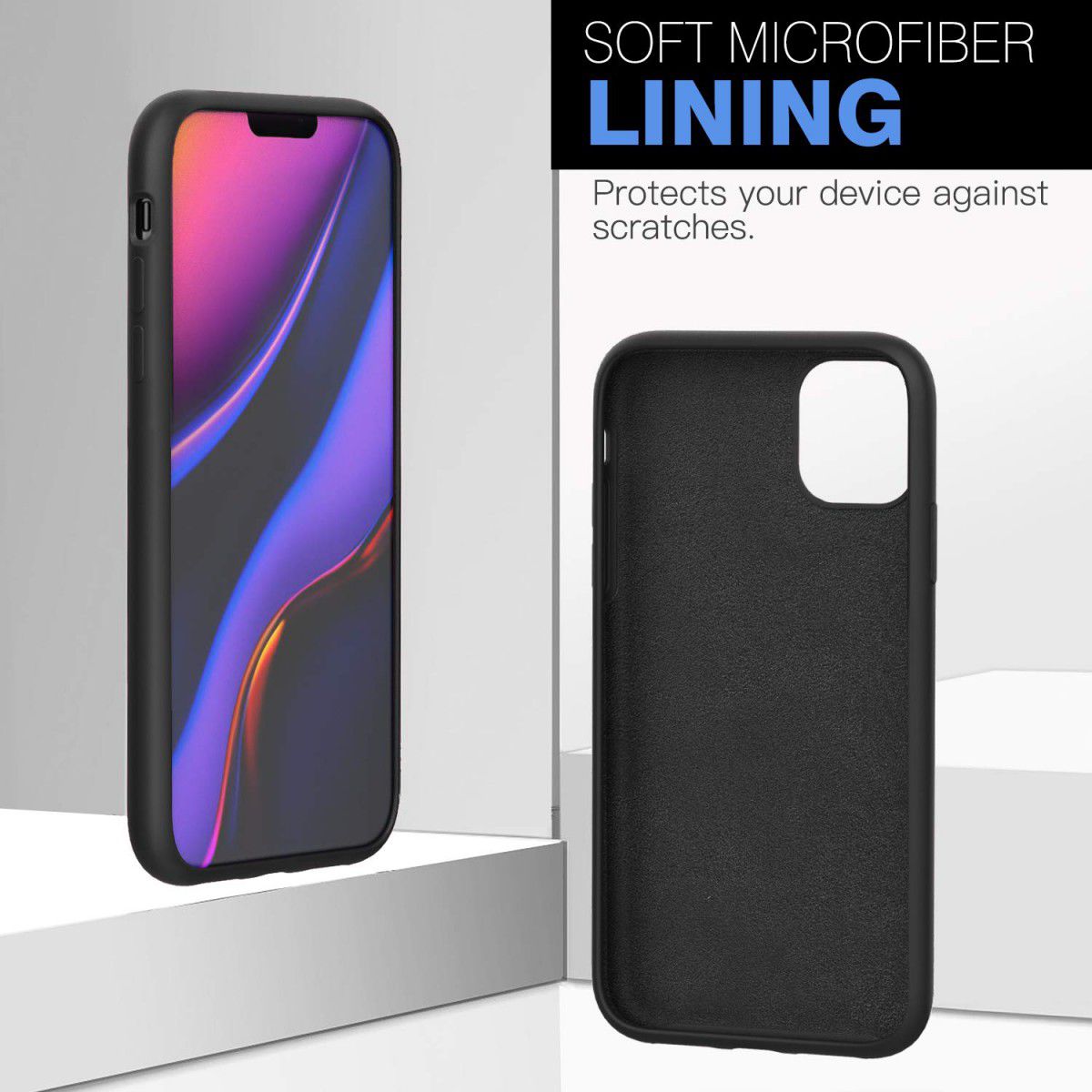 Apple iPhone 11 Pro Hoesje Siliconen Zwart afbeelding 6