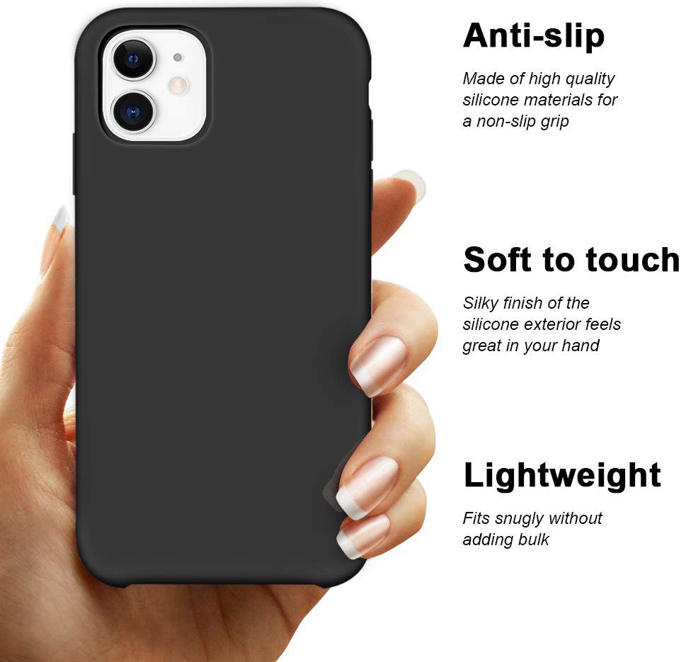 Apple iPhone 11 Hoesje Siliconen Zwart afbeelding 8