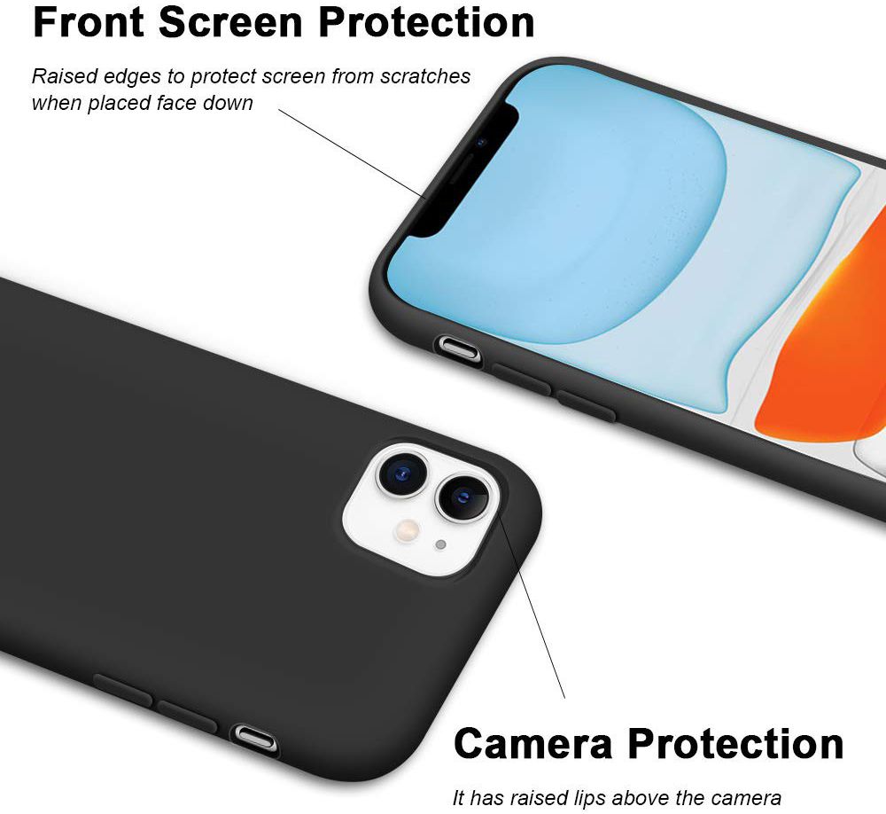 Apple iPhone 11 Hoesje Siliconen Zwart afbeelding 6