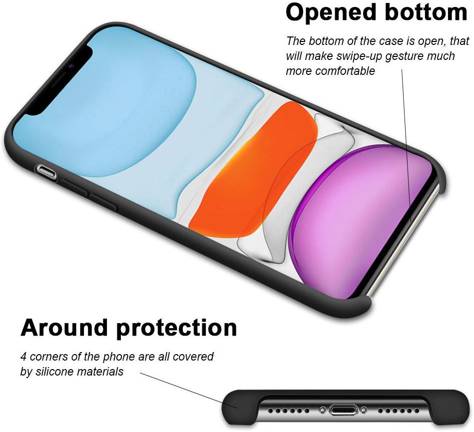 Apple iPhone 11 Hoesje Siliconen Zwart afbeelding 7