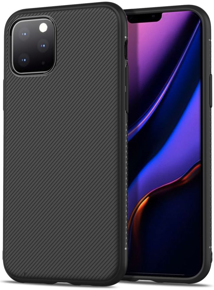 Apple iPhone 11 Pro Hoesje Twill Slim Textuur Zwart afbeelding 1