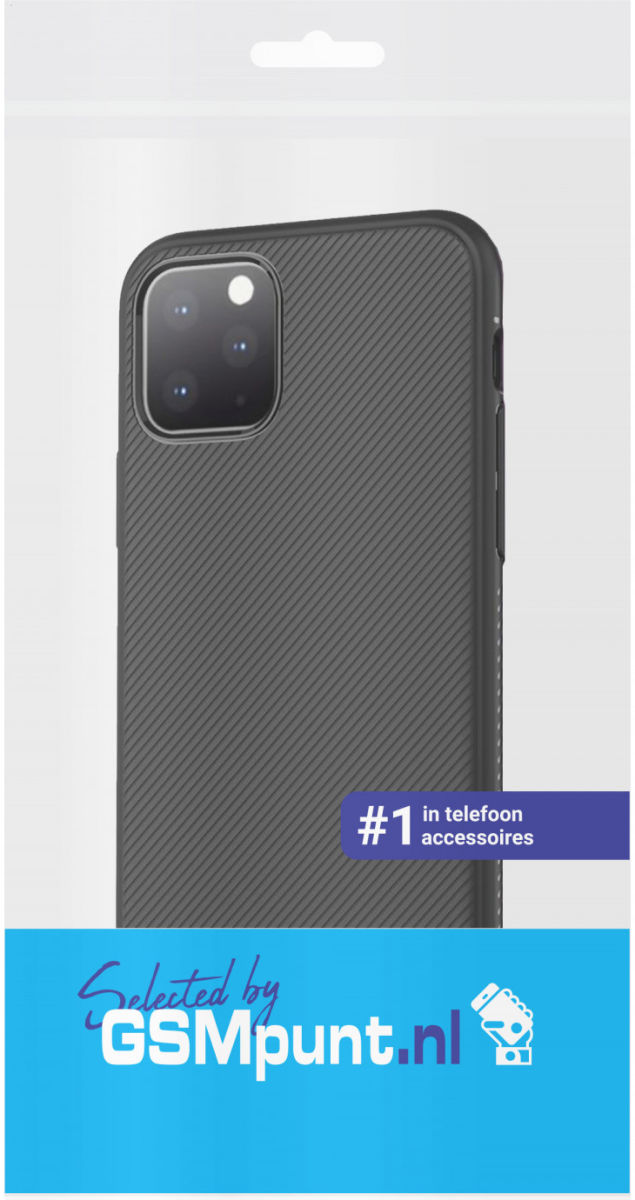 Apple iPhone 11 Pro Hoesje Twill Slim Textuur Zwart afbeelding 2