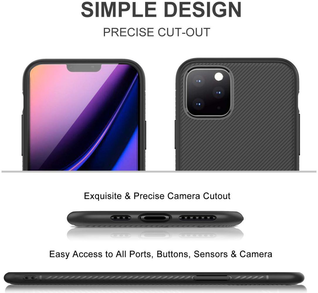 Apple iPhone 11 Pro Hoesje Twill Slim Textuur Zwart afbeelding 8