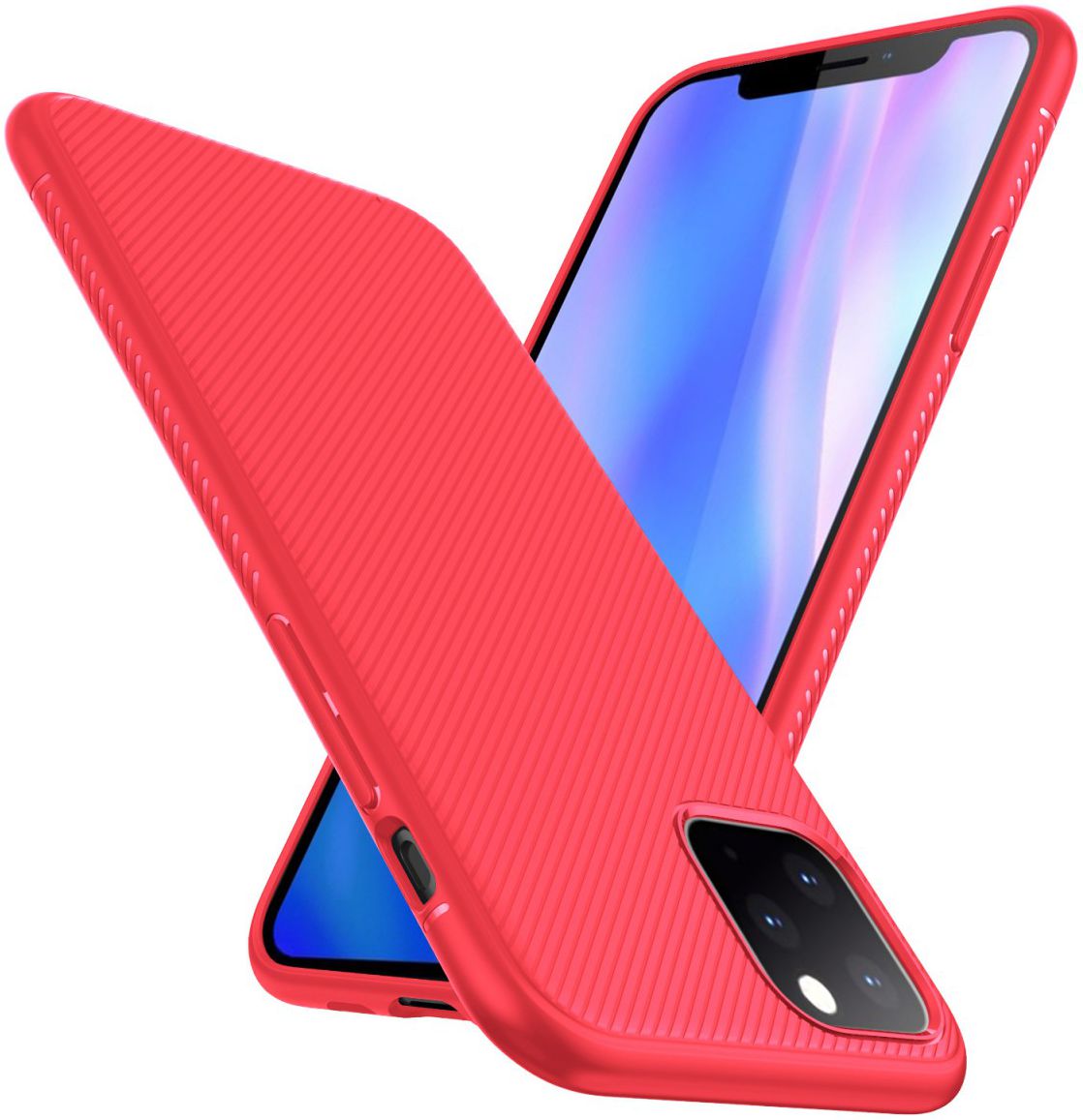 Apple iPhone 11 Pro Hoesje Twill Slim Textuur Rood afbeelding 2