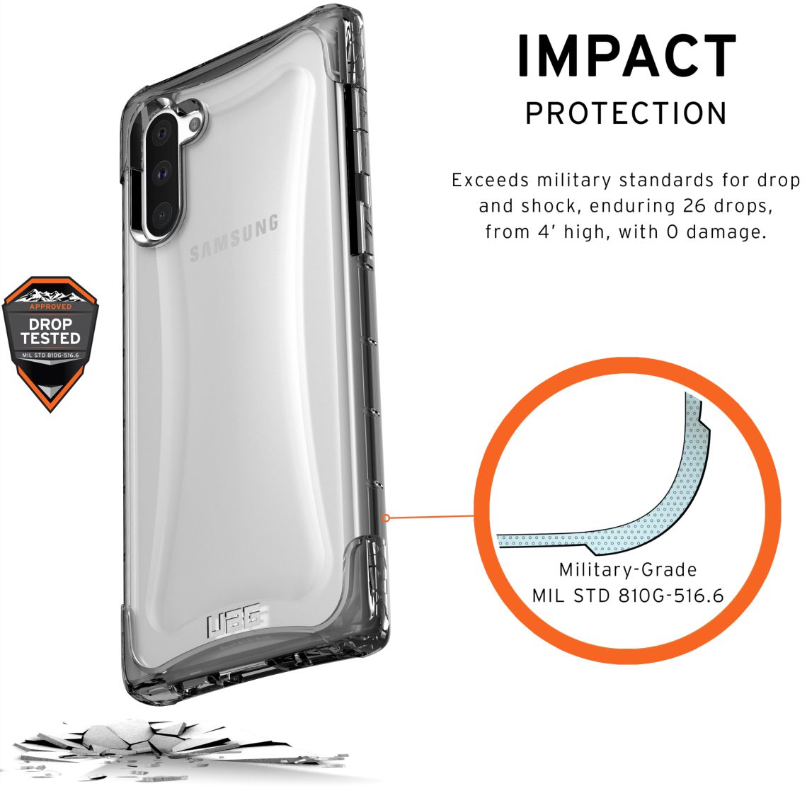 Urban Armor Gear Plyo Hoesje Samsung Galaxy Note 10 Ice afbeelding 3