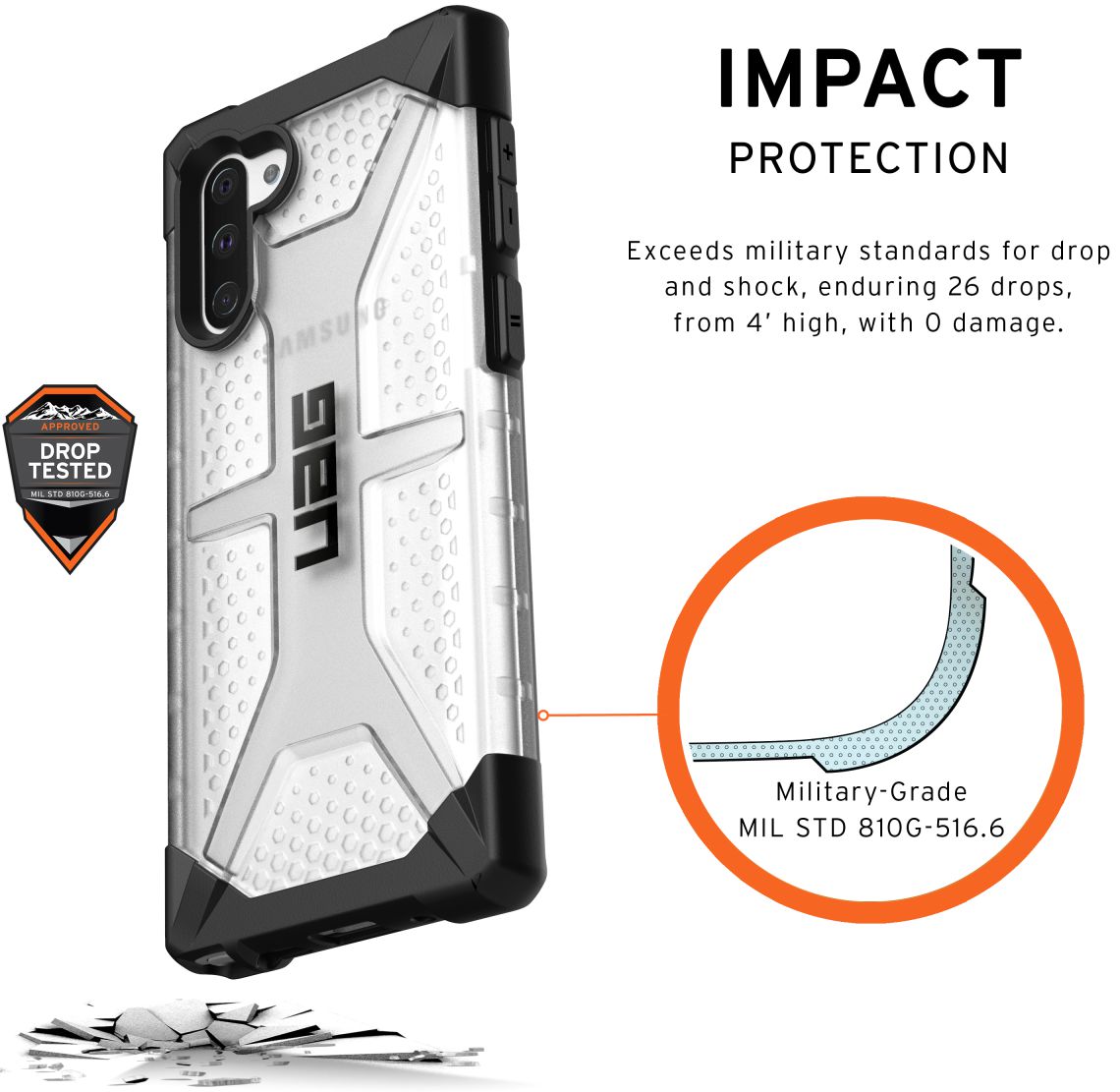 Urban Armor Gear Plasma Samsung Galaxy Note 10 Hoesje Transparant Ice afbeelding 3