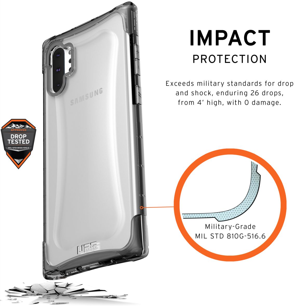 Urban Armor Gear Plyo Hoesje Samsung Galaxy Note 10 Plus Ice afbeelding 3