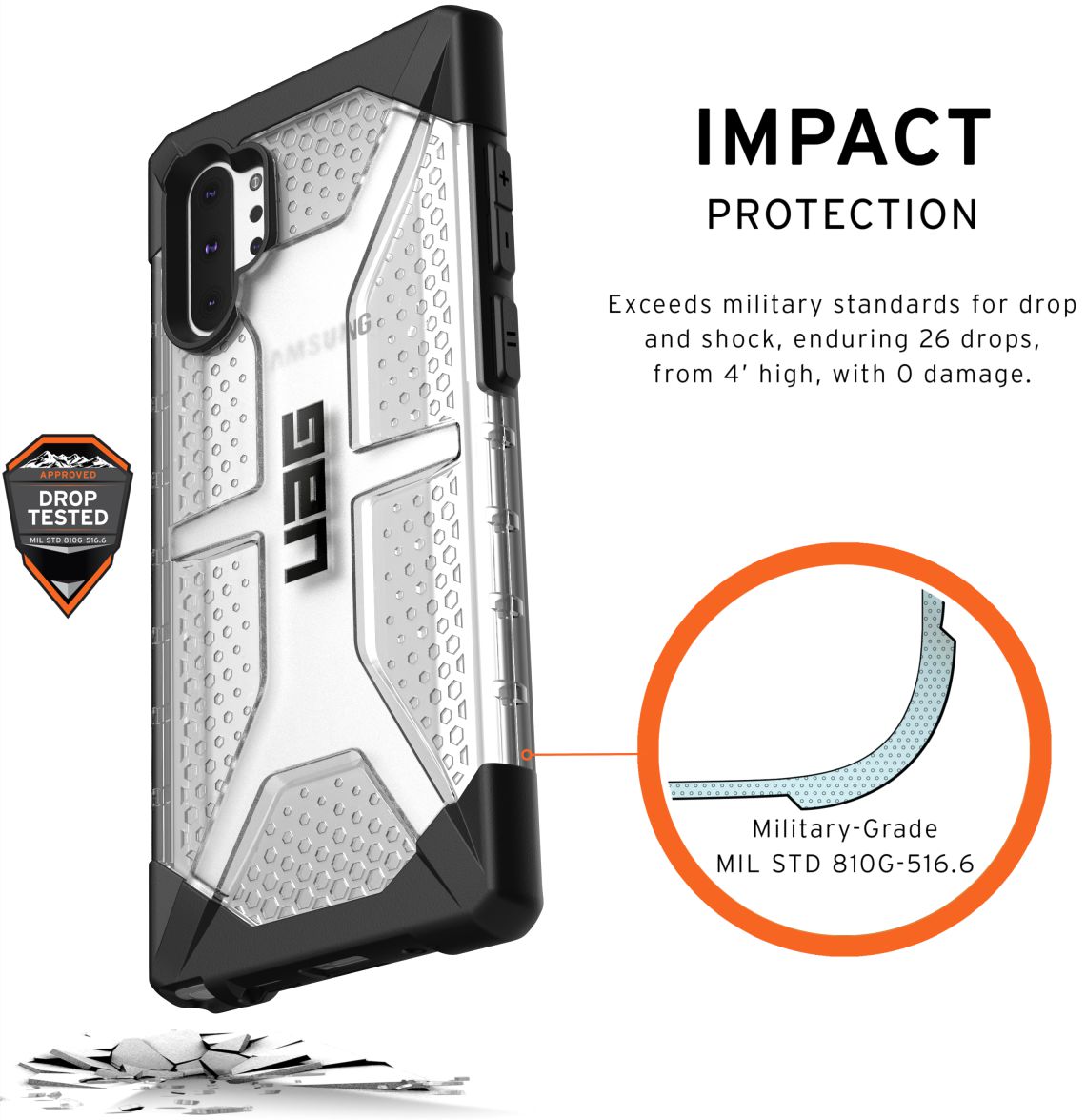 Urban Armor Gear Plasma Hoesje Samsung Galaxy Note 10 Plus Ice afbeelding 3