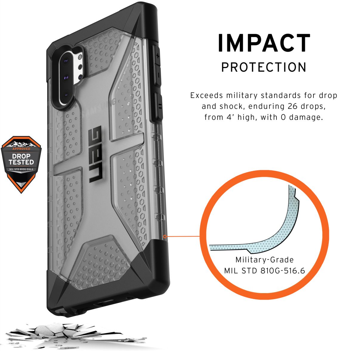 Urban Armor Gear Plasma Hoesje Samsung Galaxy Note 10 Plus Ash afbeelding 3