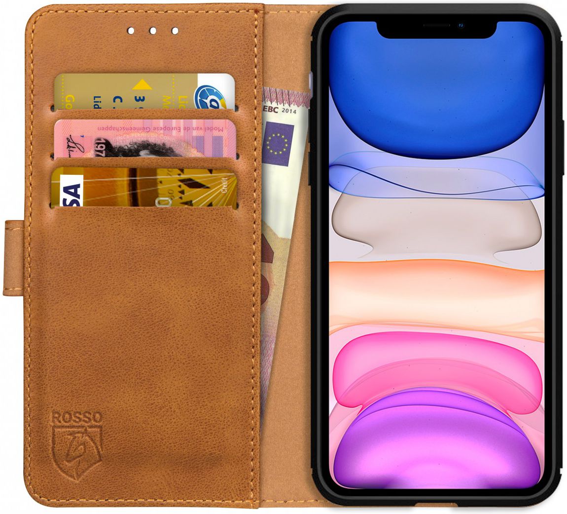 Rosso Element Apple iPhone 11 Hoesje Book Cover Lichtbruin afbeelding 1