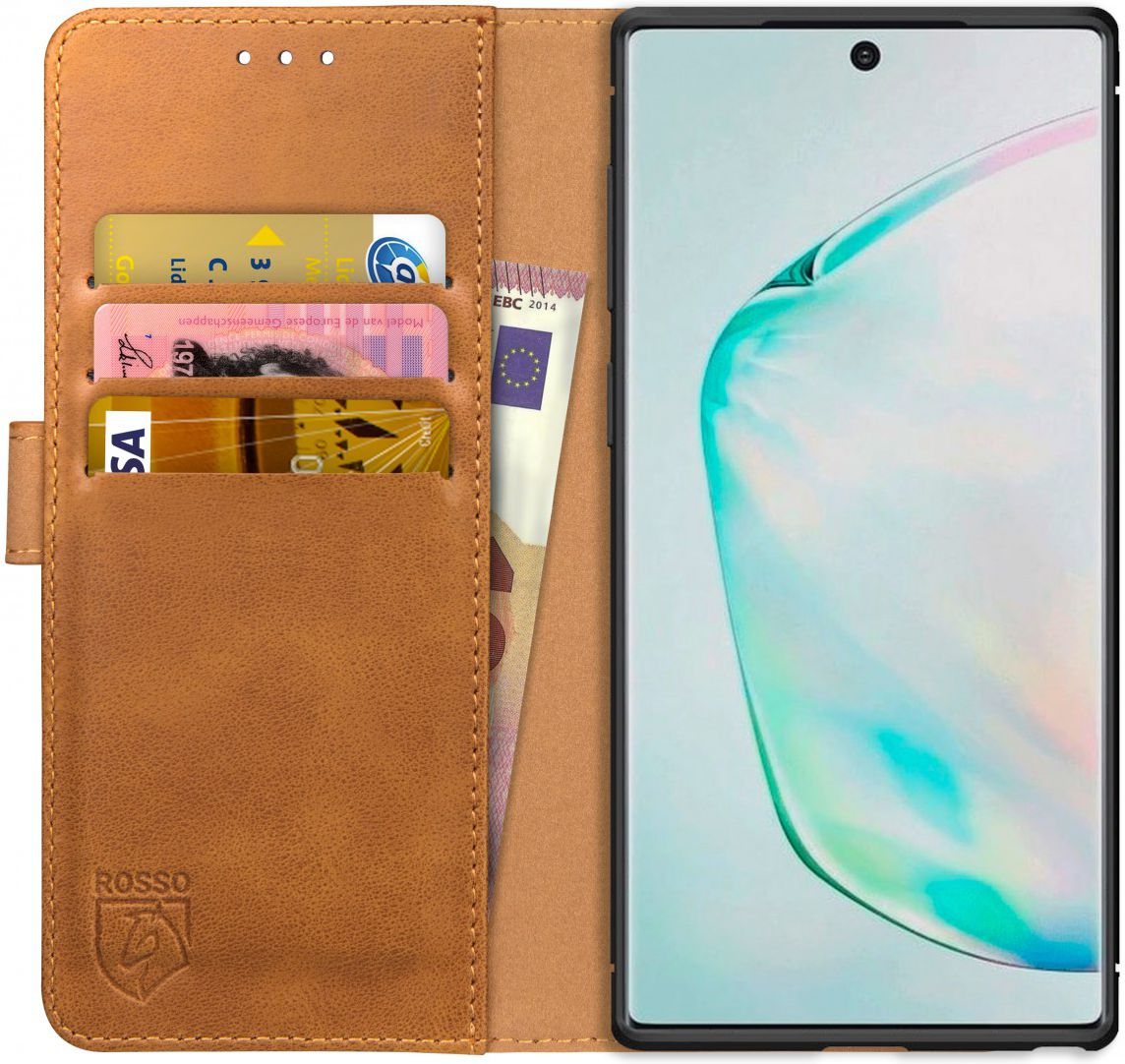 Rosso Element Samsung Galaxy Note 10 Plus Hoesje Book Cover Lichtbruin afbeelding 1
