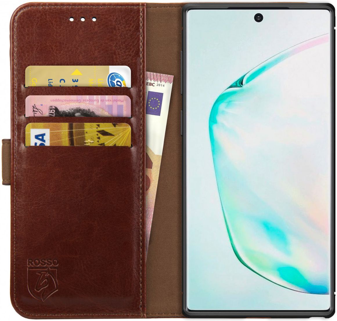 Rosso Element Samsung Galaxy Note 10 Plus Hoesje Book Cover Bruin afbeelding 1