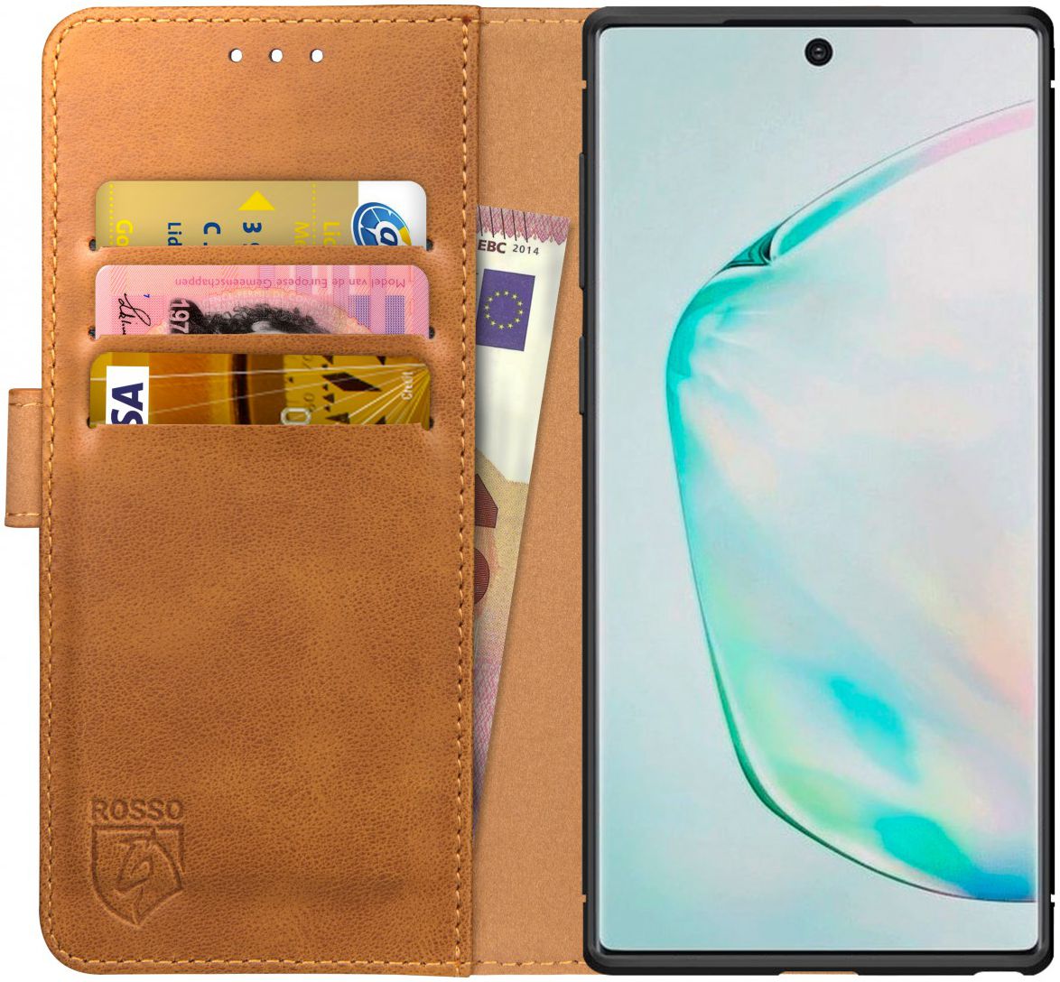 Rosso Element Samsung Galaxy Note 10 Hoesje Book Cover Lichtbruin afbeelding 1